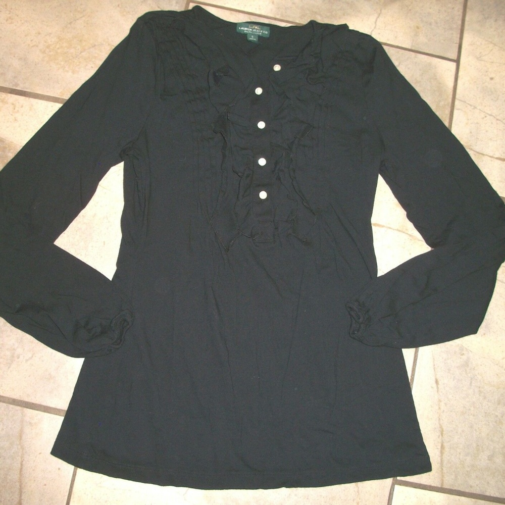 Ralph Lauren Jeans Black Cotton Knit Long Sleeve S